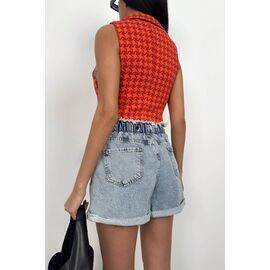 Women's Houndstooth Crop Vest