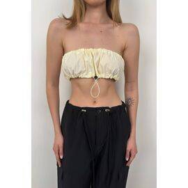 Women's Elastic Detail Strapless Crop