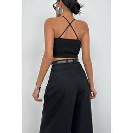 Women's Window Detail Corded Crop Top