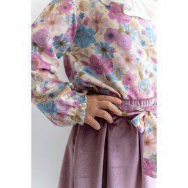 Floral Pattern Woven Blouse for Girls