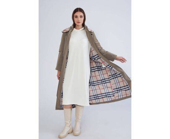 Women's Hooded Midi Coat (Kaban)