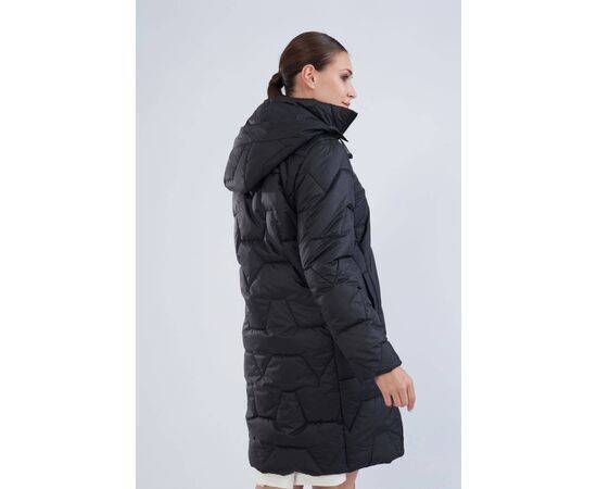 Women's Zigzag Patterned Plus Size Quilted Coat (Kaban)