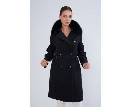 Women's Cashew Coat with Raccoon Fur Collar (Kaban)