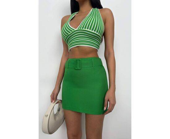 Women's Belted Mini Skirt