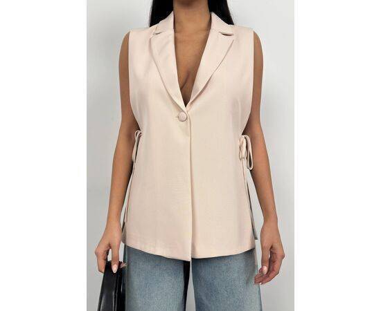 Women's Blazer Vest with Lace Detail