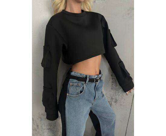 Women's Crop Sweater with Pockets