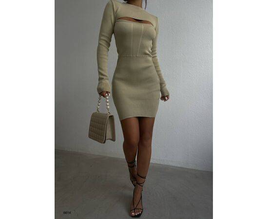 Women's Turtleneck, Low-cut Knitwear Dress