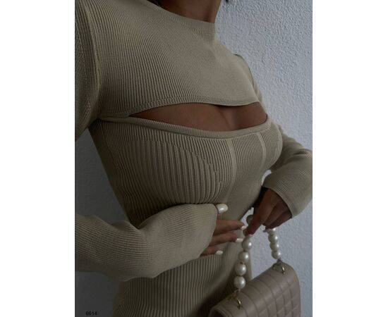 Women's Turtleneck, Low-cut Knitwear Dress