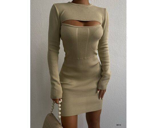 Women's Turtleneck, Low-cut Knitwear Dress