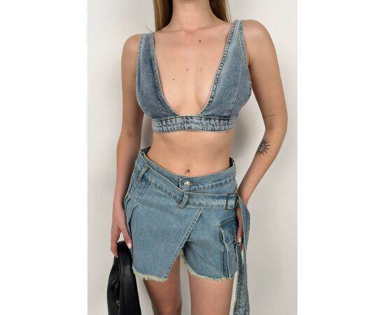 Women's Denim Crop Bra