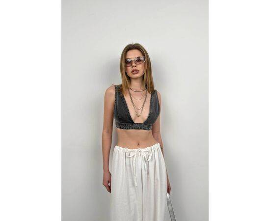 Women's Denim Crop Bra