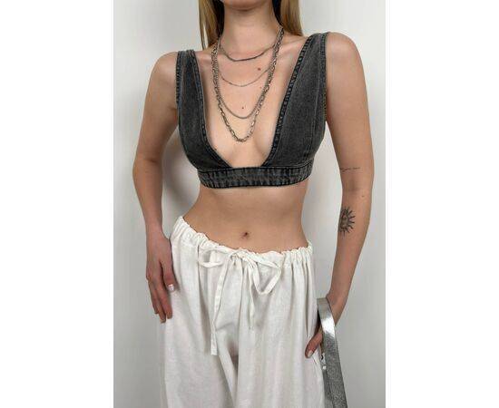 Women's Denim Crop Bra