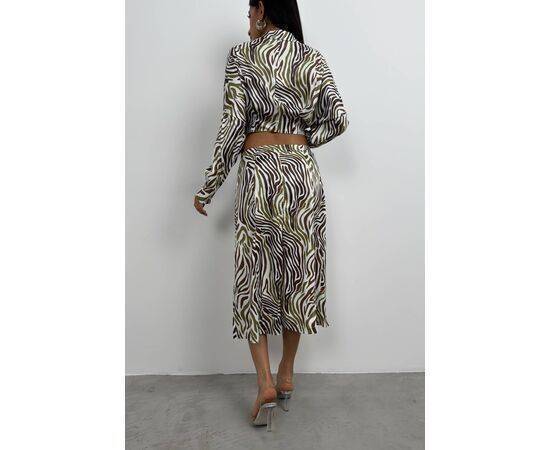 Women's Patterned Skirt with Side Slits