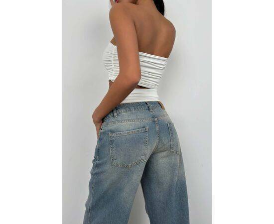 Women's Asymmetric Strapless Crop