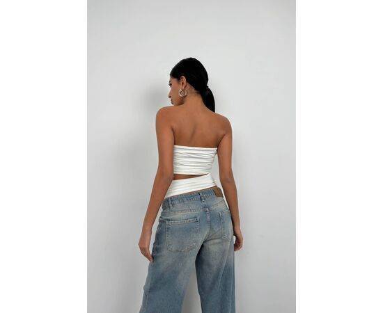 Women's Asymmetric Strapless Crop