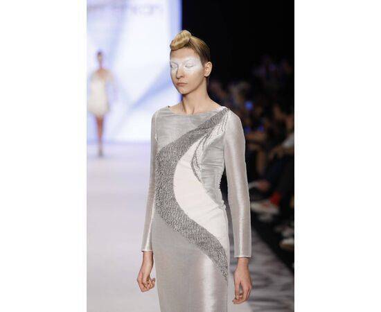 Metallic Textured Evening Dress