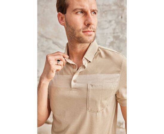 Polo Neck Short Sleeve T-Shirt with Pockets