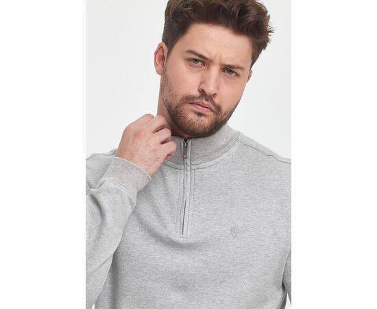 Zippered Stand-Up Collar Sweatshirt