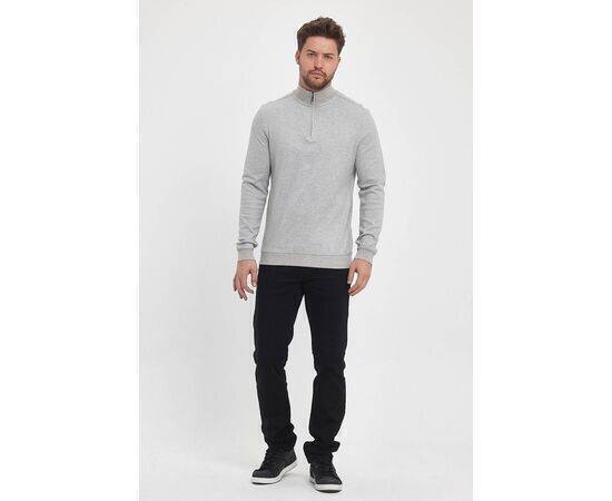 Zippered Stand-Up Collar Sweatshirt