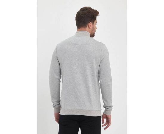 Zippered Stand-Up Collar Sweatshirt