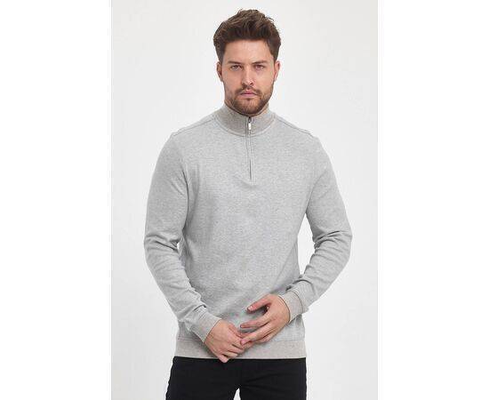 Zippered Stand-Up Collar Sweatshirt