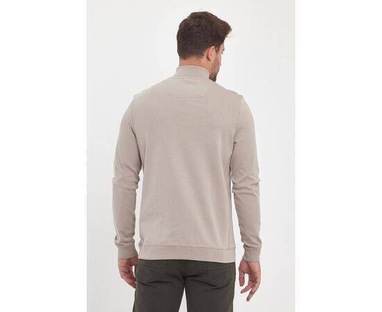 Zippered Stand-Up Collar Sweatshirt