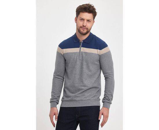 Polo Neck Sweatshirt with Zipper