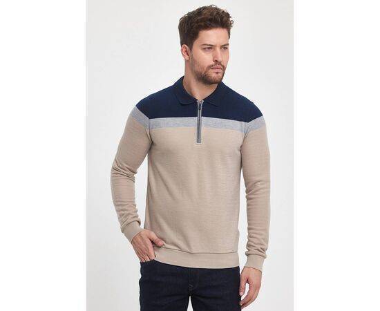 Polo Neck Sweatshirt with Zipper