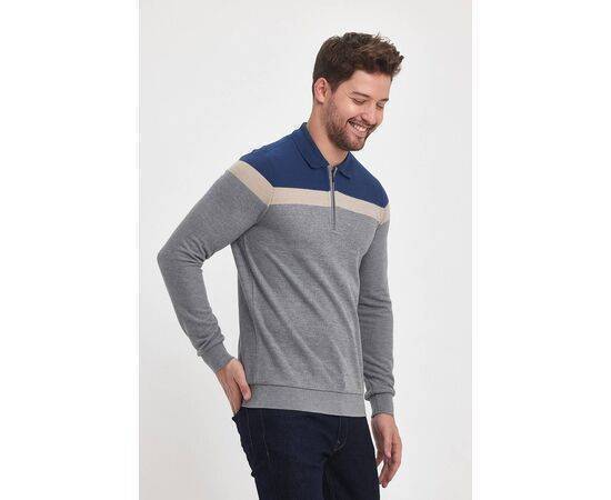 Polo Neck Sweatshirt with Zipper