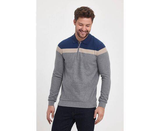 Polo Neck Sweatshirt with Zipper