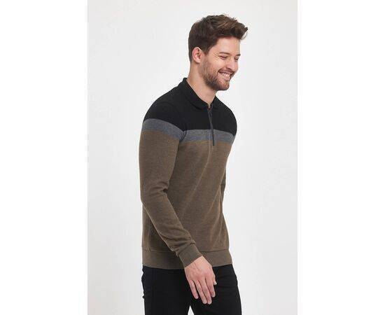 Polo Neck Sweatshirt with Zipper