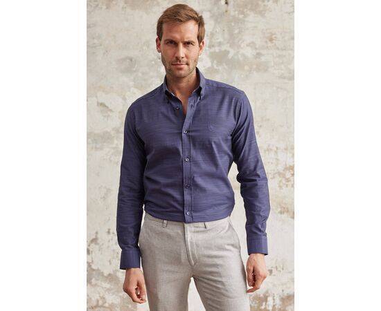 Classic Fit Long Sleeve Buttoned Collar Cotton Shirt