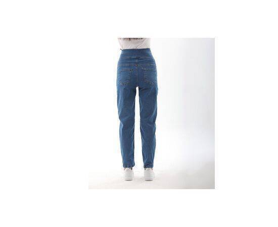 Maternity Flexible Belly Banded Adjustable Waist Boyfriend Jeans Blue