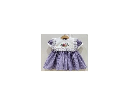 Lilac Gingham Bibs Dress