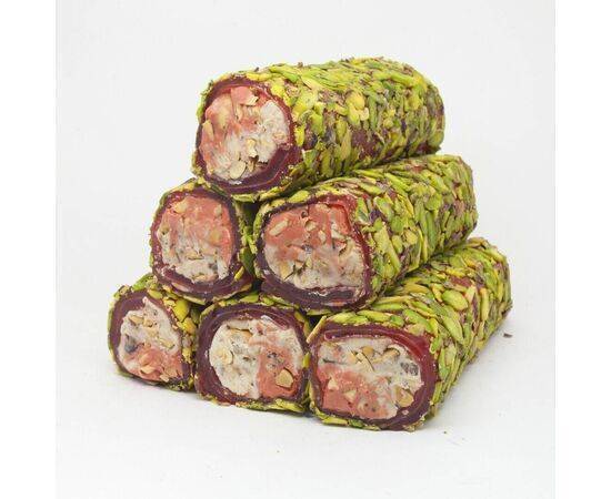 Mevlana  - Bazaar Pomegranate Strawberry Cream Wrapped Turkish Delight With File Pistachio 1000 Gr