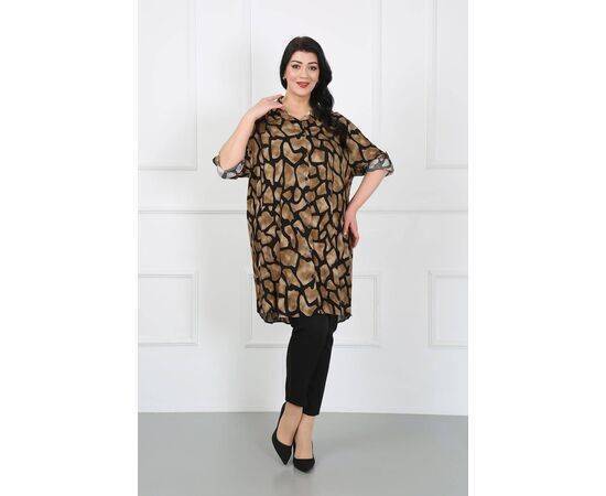 Women's Patterned Cotton Viscose Plus Size Tunic