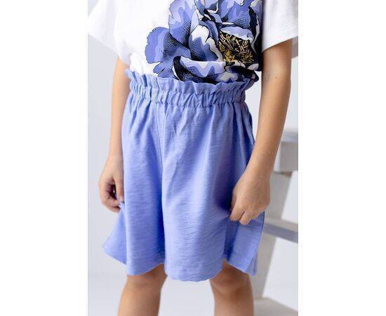 Woven Shorts with Ruffle Belt for Girls